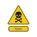 Web Danger warning circle yellow sign. Toxic sign vector icon. Royalty Free Stock Photo