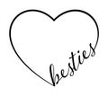 Besties Best friend Friendship heart line art Royalty Free Stock Photo