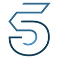 Number 5 logo vector Royalty Free Stock Photo