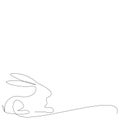 Easter buny line drawing, vector illustration Royalty Free Stock Photo