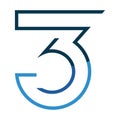 Number 3 logo vector Royalty Free Stock Photo
