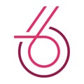 Number 6 logo vector Royalty Free Stock Photo
