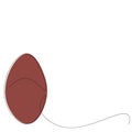 Easter red egg on white background, vector illustration Royalty Free Stock Photo
