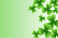 Three-leaf Clover on a white-green gradient background. Vector illustration. Royalty Free Stock Photo