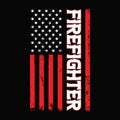 American flag with firefighter template