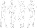 Fashion figure ten heads design template croquis wearing bodice