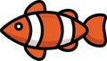 clown fish , nemo color icon logo vecto,