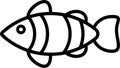 clown fish , nemo line art icon logo vecto, Royalty Free Stock Photo