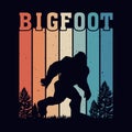 Vintage, Retro Background Bigfoot T shirt design