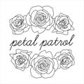 Petal patrol Flower girl Outline Roses border Wedding frames Line Art