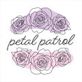 Petal patrol Flower girl Roses border with Line Art elements Wedding frames