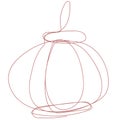 red lantern doodle abstract one line continuous for Chinese new year Royalty Free Stock Photo