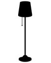 Floor lamp, vintage floor lamp with lampshade - vector silhouette picture for logo or pictogram. Lamp in scandinavian style, vinta