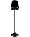 Floor lamp, vintage floor lamp with lampshade - vector silhouette picture for logo or pictogram. Lamp in scandinavian style, vinta