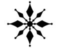 Snowflake, snow, crystal of frozen water - vector silhouette picture, logo or pictogram. Snowflake symbol black silhouette, sign Royalty Free Stock Photo