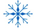 Snowflake, snow, crystal of frozen water - vector full color picture, logo or pictogram. Snowflake symbol blue, sign Royalty Free Stock Photo