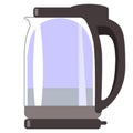 Modern glass electric kettle for boiling water. Kettle with boiling water on a white background. Royalty Free Stock Photo