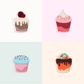 Colorful vector cupcakes for digital design Royalty Free Stock Photo