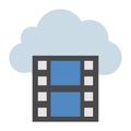 Online Film - Flat color icon.