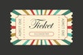 Retro ticket template Vintage ticket Admit one Royalty Free Stock Photo