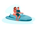 Couple riding jet ski. Royalty Free Stock Photo