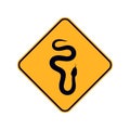 Snake danger sign. Isolated snake on white background