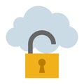 Unlock Cloud - Flat color icon.