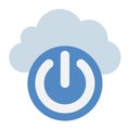 Cloud Power Button - Flat color icon.