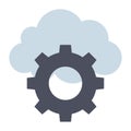 Cloud Settings - Flat color icon.