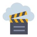 Online Flim - Flat color icon. Royalty Free Stock Photo