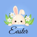 Cute Easter bunny greeting card design Royalty Free Stock Photo