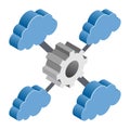 Cloud Network Setting - Isometric 3d illustration.