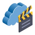 Online Film - Isometric 3d illustration. Royalty Free Stock Photo