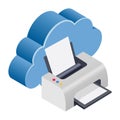 Wireless Printer - Isometric 3d illustration. Royalty Free Stock Photo
