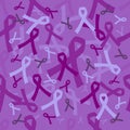 Seamless pattern purple ribbons for support pancreatic cancer cystic fibrosis epilepsy AlzheimerÃ¢â¬â¢s Disease