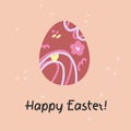 Vector and cute illustration with lettering and painted egg.