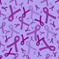 Seamless pattern purple ribbons for support pancreatic cancer cystic fibrosis epilepsy Alzheimers Disease