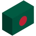 National flag of Bangladesh - Isometric 3d rendering.