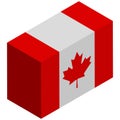 National flag of Canada - Isometric 3d rendering.