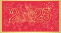 Festive banner with a rabbit as a symbol of the year according to the Chinese calendar. Royalty Free Stock Photo