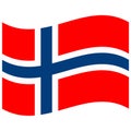 National flag of Norway - Flat color icon. Royalty Free Stock Photo