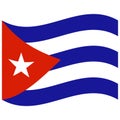 National flag of Cuba - Flat color icon. Royalty Free Stock Photo
