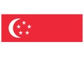 National flag of Singapore - Flat color icon.