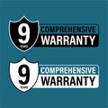 `9year comprehensive warranty` vector icon