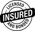 Licensed insured and bonded vector icon