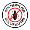 100% termite free vector icon, line art Royalty Free Stock Photo