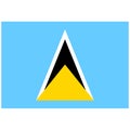 National flag of Saint Lucia - Flat color icon. Royalty Free Stock Photo