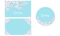 Spring sakura flowers.Set of vector banners, greeting and invitation cards. Royalty Free Stock Photo