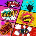 Set of pop art sound effects for comics Royalty Free Stock Photo