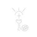 Symbol of holy communion bread and wine, vector illustration Royalty Free Stock Photo